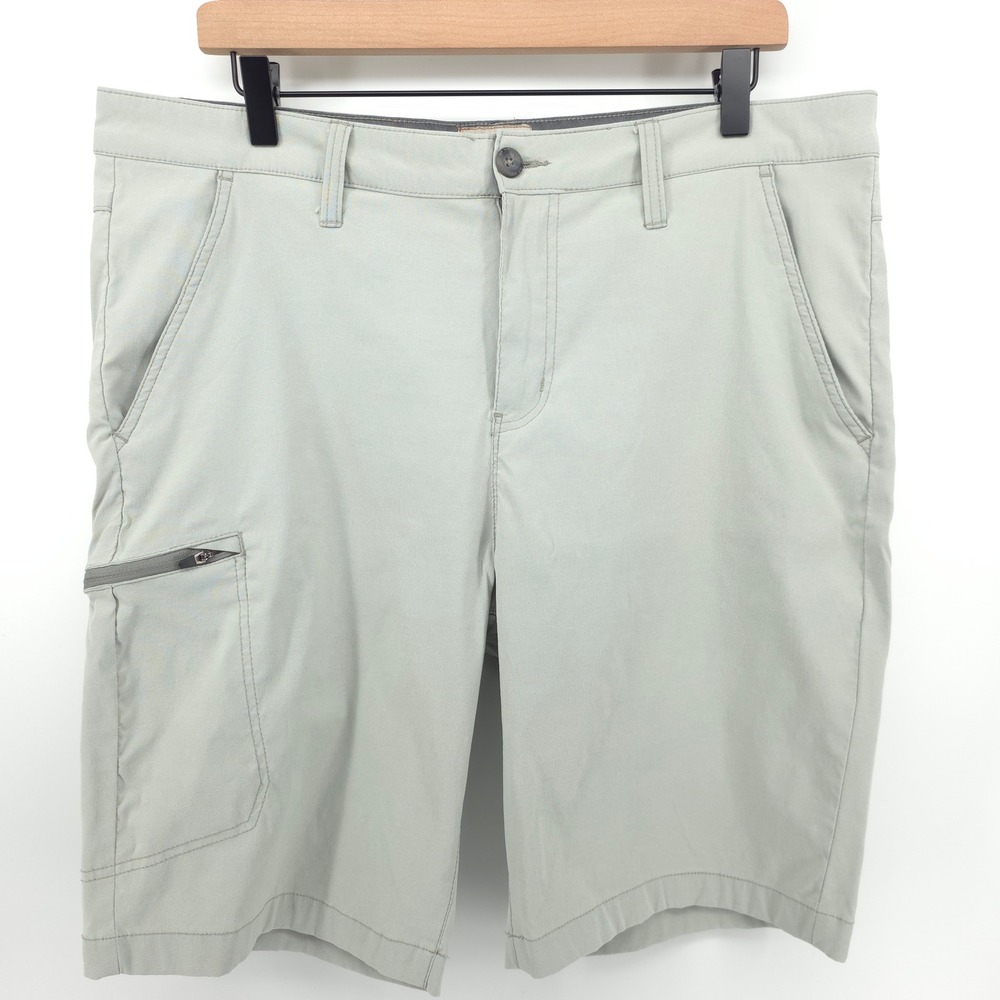 Weatherproof Vintage Mens Utility Shorts 38 Gray Stretch Hiking Cargo‎